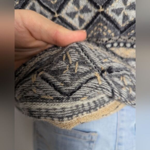 Vintage Robert Scott Wool Vest Women’s Small Zip Up Grey Yellow White - Picture 4 of 10